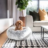 Superior Pet Goods Curl Up Cloud Calming Dog Bed - Dove Grey