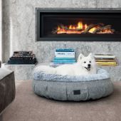 Superior Pet Goods Harley Dog Bed - Harlow Grey & Artic Faux Fur