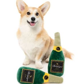 FuzzYard Champagne Plush Dog Toy