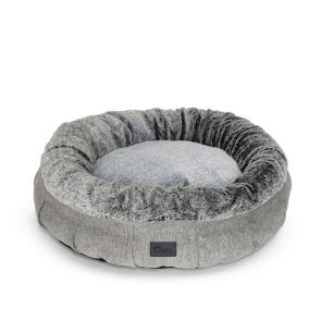Superior Pet Goods Harley Dog Bed - Harlow Grey & Artic Faux Fur