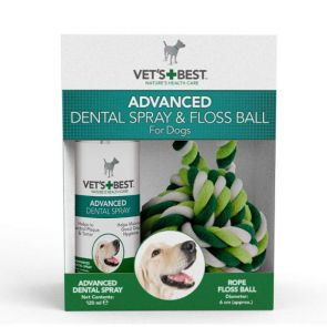 Vets Best Dental Spray 120ml & Floss Rope Ball Kit